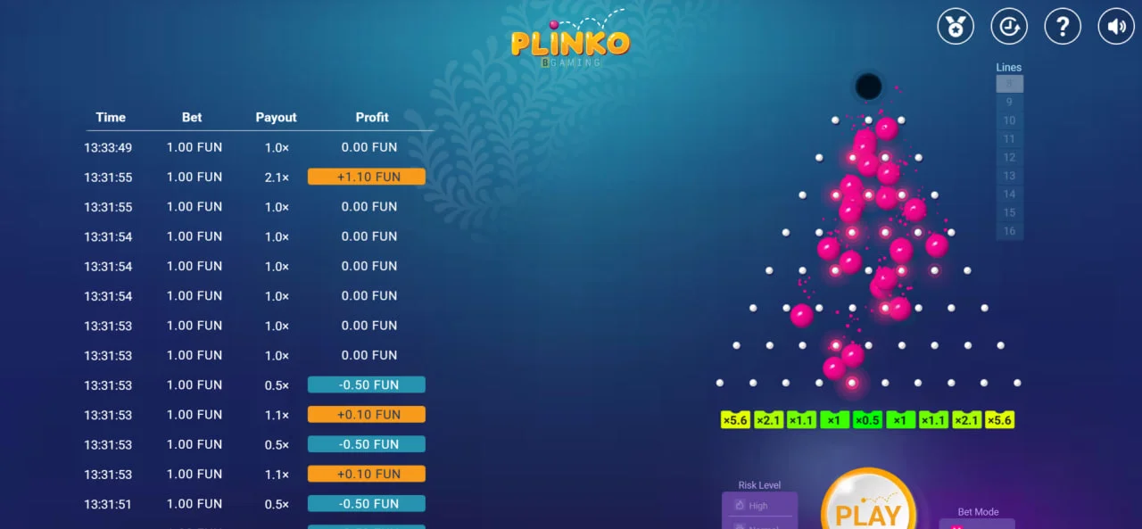 Plinko Game Demo Screenshot
