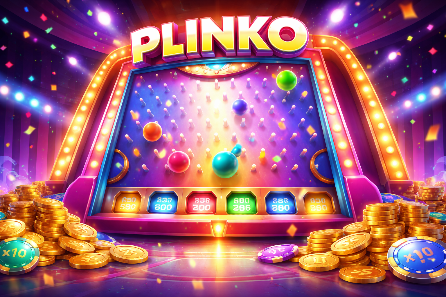 Colorful Plinko arcade game